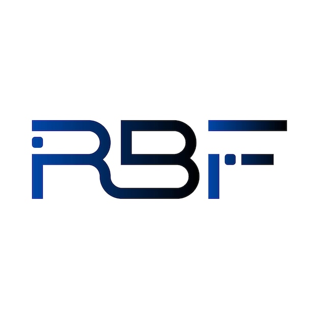 Logotipo RBF tipografía abstracta diseño vectorial mínimo moderno y sencillo