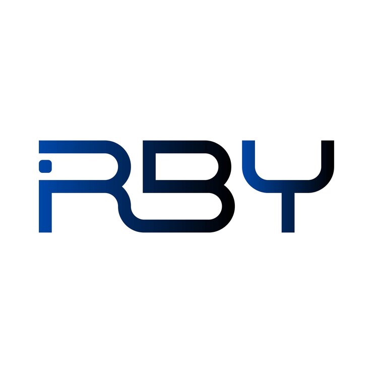 Vector logotipo rby tipografía abstracta diseño vectorial mínimo moderno y sencillo