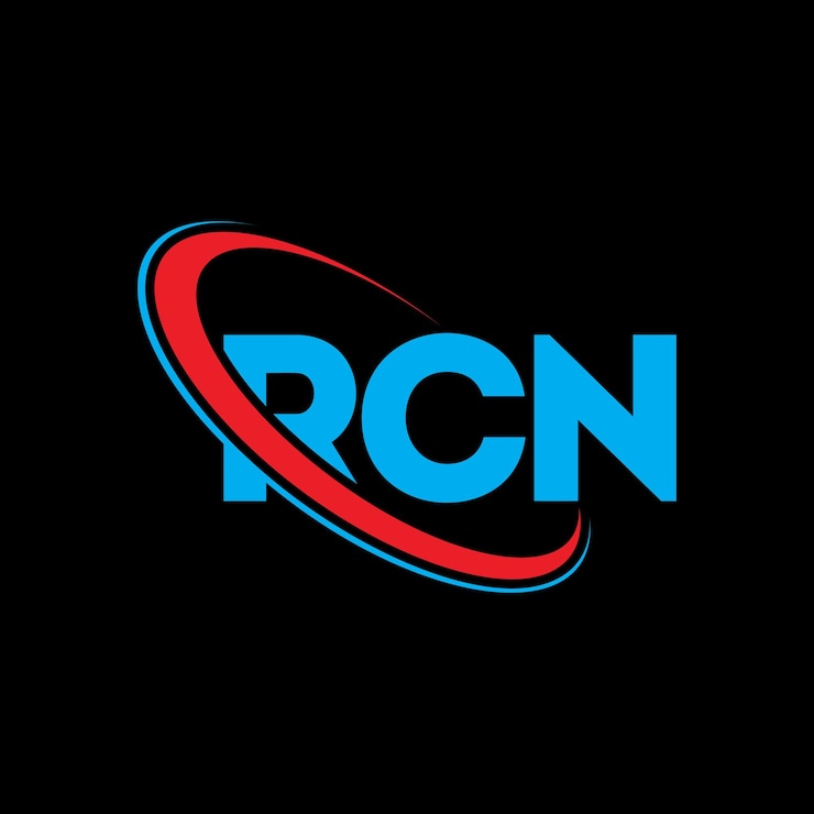 Vector logotipo rcn letra rcn letra diseño logotipo iniciales rcn logotipo vinculado con círculo y mayúscula monograma logotipo rcn tipografía para negocios de tecnología y marca inmobiliaria