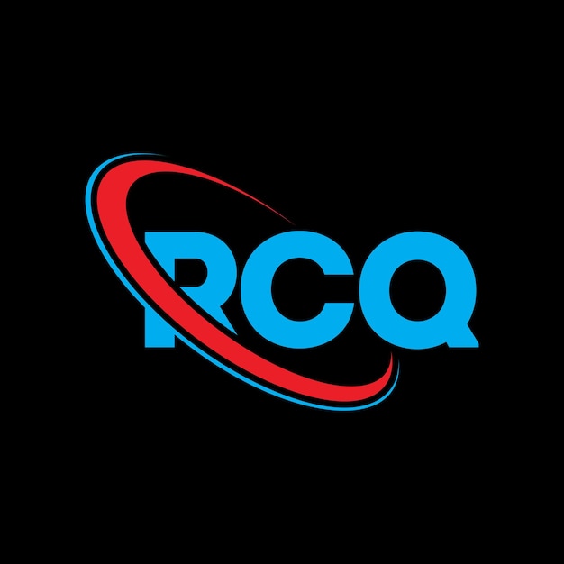 El logotipo RCQ, la letra RCQ, el diseño del logotipo de la carta RCQ, las iniciales RCQ, un logotipo vinculado con círculo y monograma en mayúsculas, la tipografía RCQ para negocios tecnológicos y marcas inmobiliarias.