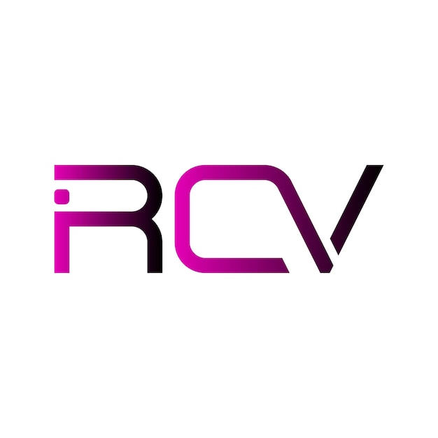 Logotipo de RCV tipografía abstracta diseño vectorial mínimo moderno sencillo