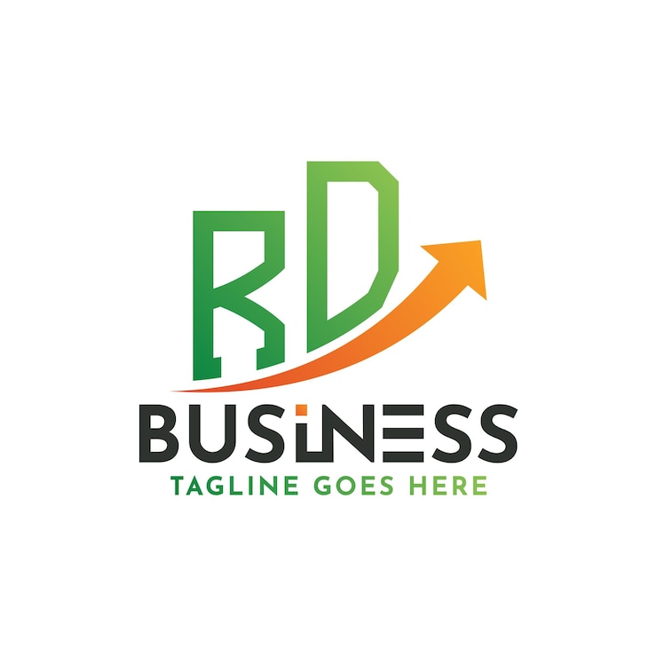 Vector logotipo de rd finanzas carta de rd logotipo de éxito empresarial de rd crecimiento flecha de éxito financiero diseño de logotipo
