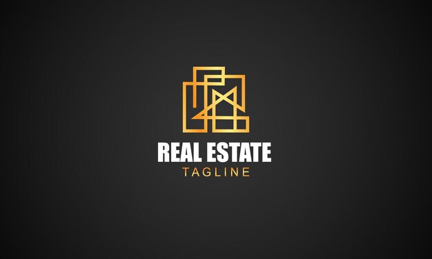 Logotipo real de bienes raíces dorados para su negocio