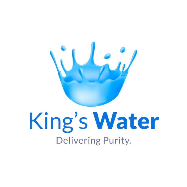 Logotipo realista del agua