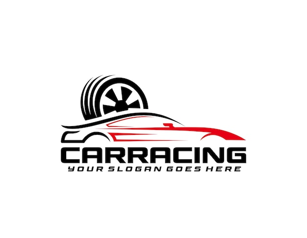 Logotipo realista del coche metálico