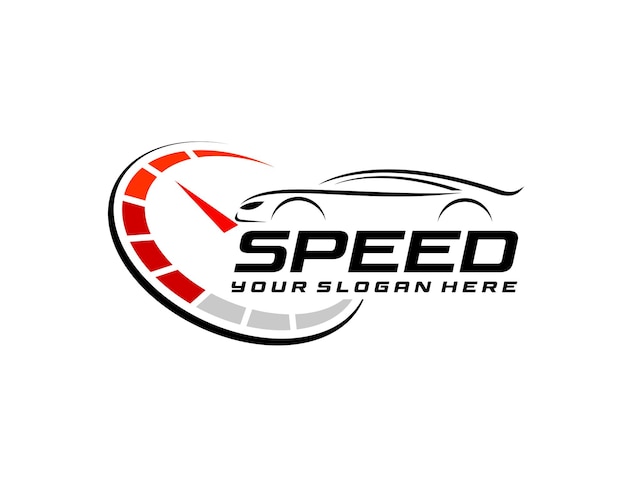 Logotipo realista del coche metálico