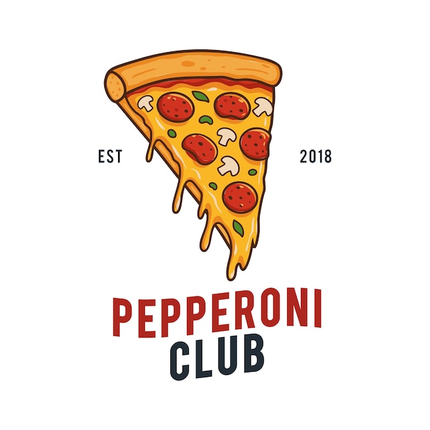Logotipo de rebanada de pizza Adecuado para todos los tipos de empresas que operan en el sector de la alimentación y las bebidas Plantilla de logotipo editable