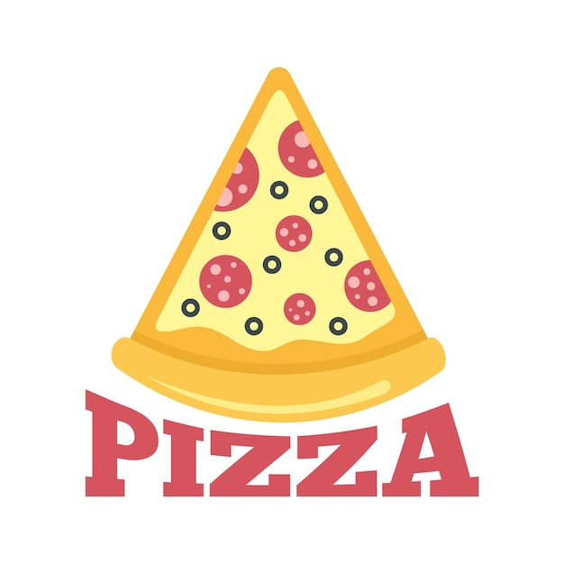 Logotipo de rebanada de pizza salami Ilustración plana del logotipo vectorial de rebanada de pizza salami para diseño web