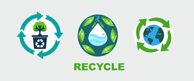 un logotipo para el reciclaje se muestra con un círculo verde y la palabra reciclar