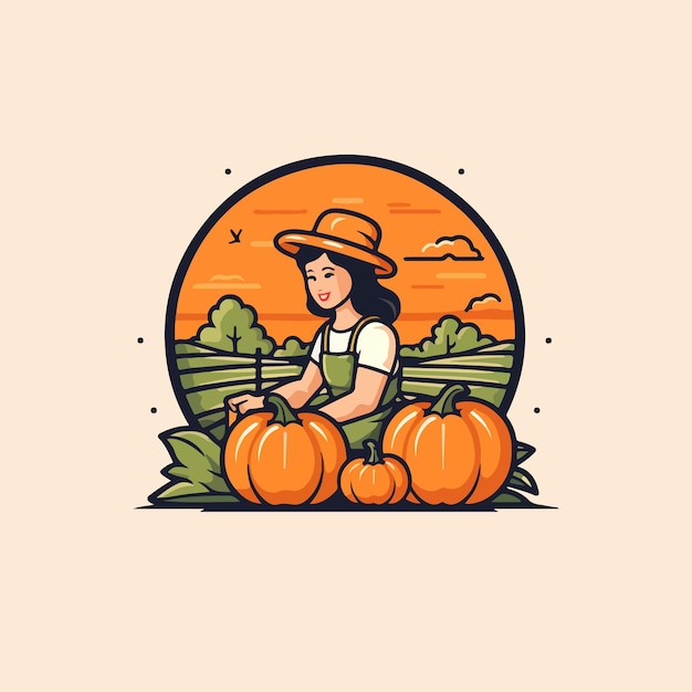 El logotipo de la recolección de calabazas