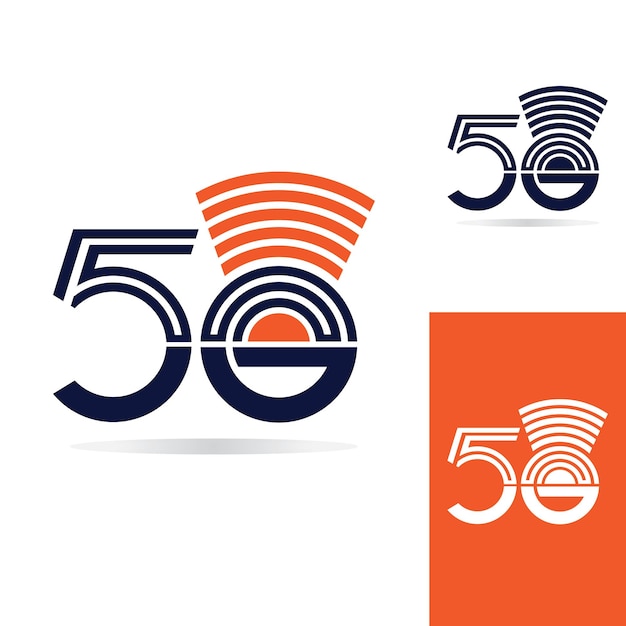 Logotipo de red 5G Logotipo de red Conexión 5G Número 5 y letra G
