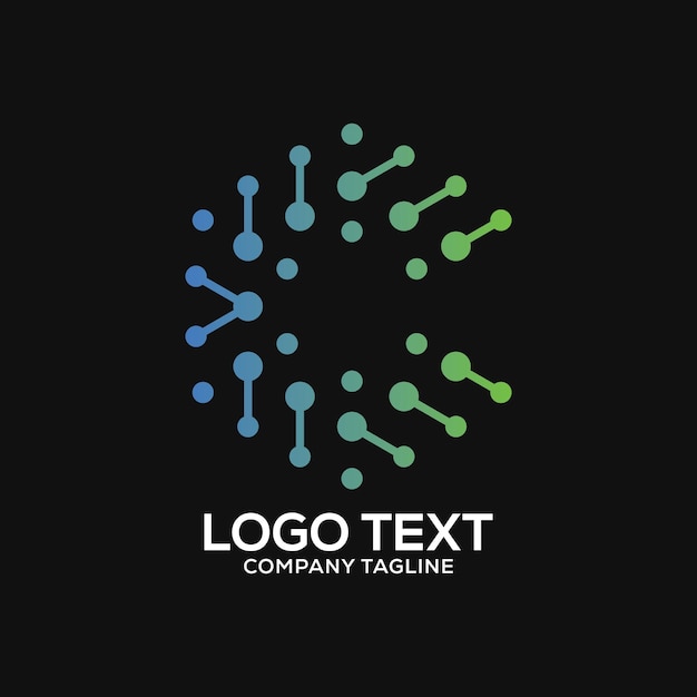 Logotipo de la red circular con colores gradientes