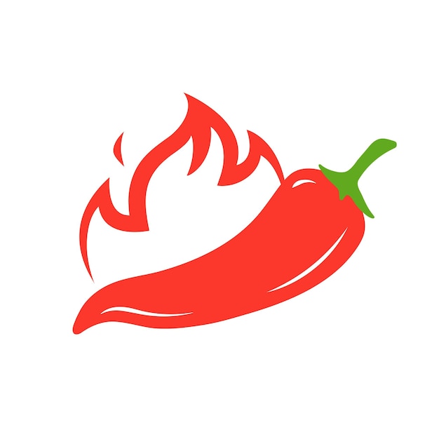 El logotipo de Red Hot Chili diseña el concepto vectorial Chili Pepper with Fire Vector picante asiático y mexicano