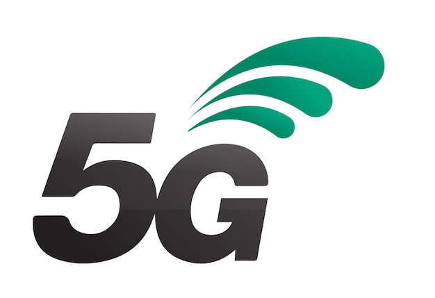 Logotipo de red móvil de quinta generación vector aislado 5G icono conexión de alta velocidad sistemas inalámbricos firman estándar de telecomunicaciones de conexión a Internet más rápida