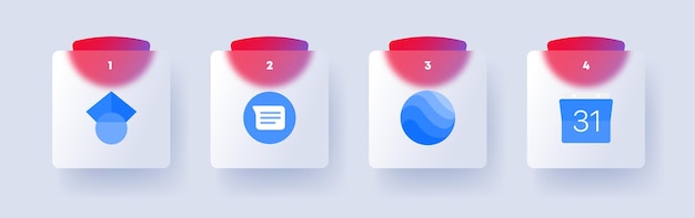 Logotipo de la red social popular Google gmail one drive mensajes google calendar edge home microsoft google business UI UX interfaz de usuario blanca Estilo neomorfismo Icono de línea vectorial para empresas