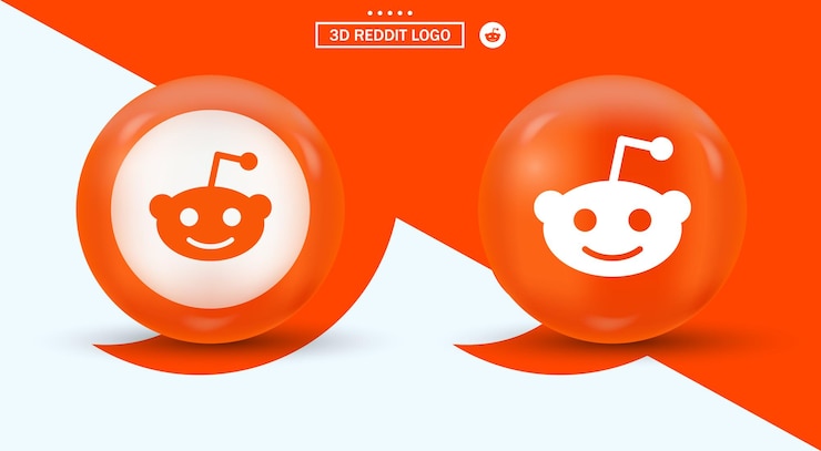 Logotipo de reddit 3d en estilo moderno para iconos de redes sociales - Elipse naranja