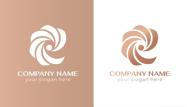 Logotipo redondo en espiral Remolino de elegantes ondas de tela Plantilla para crear un logotipo de diseño de lujo único centro de spa boutique de estudio de moda