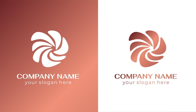 Logotipo redondo en espiral Remolino de elegantes ondas de tela Plantilla para crear un logotipo de diseño de lujo único centro de spa boutique de estudio de moda