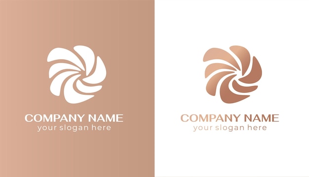 Logotipo redondo en espiral Remolino de elegantes ondas de tela Plantilla para crear un logotipo de diseño de lujo único centro de spa boutique de estudio de moda