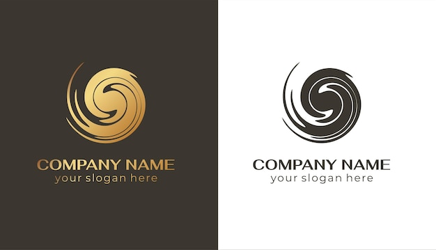 Logotipo redondo en espiral Remolinos elegantes ondas de tela Plantilla para crear un logotipo de diseño de lujo único centro de spa boutique de estudio de moda Vector