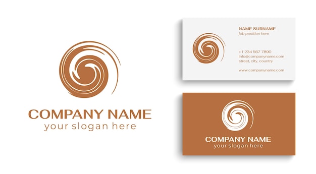 Logotipo redondo en espiral Remolinos elegantes ondas de tela Plantilla para crear un logotipo de diseño de lujo único centro de spa boutique de estudio de moda Vector