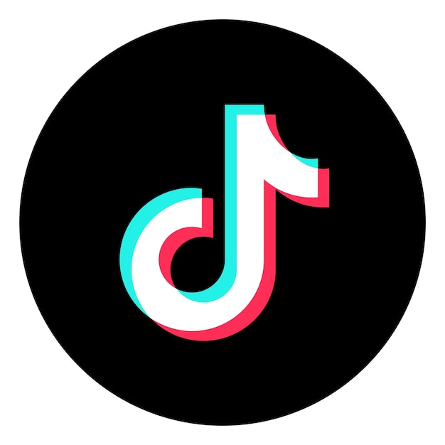 Vector logotipo redondo de tiktok aislado en un fondo blanco