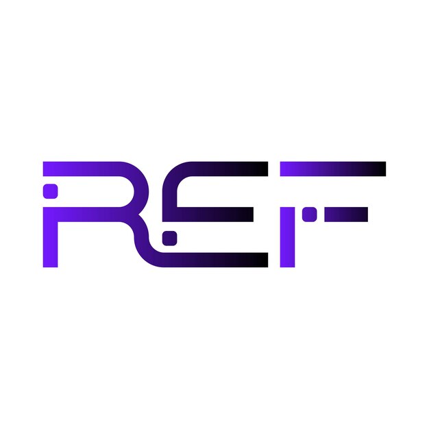 Logotipo REF tipografía abstracta diseño vectorial minimalista moderno y sencillo