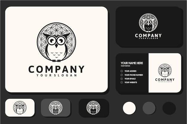 logotipo de referencia de diseño de logotipo de búho creativo para su negocio