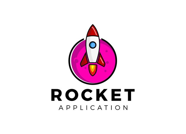 Logotipo de refuerzo, plantilla de diseños de logotipo de avance de cohete.