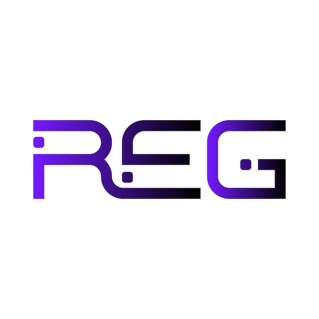 Logotipo REG tipografía abstracta diseño vectorial mínimo moderno y sencillo