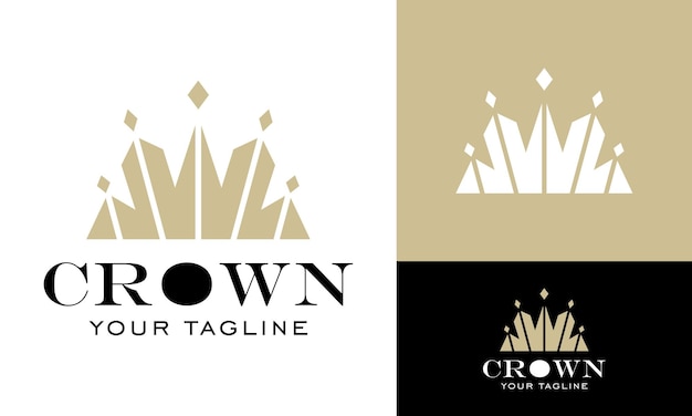 El logotipo de la reina de lujo de vector king crown