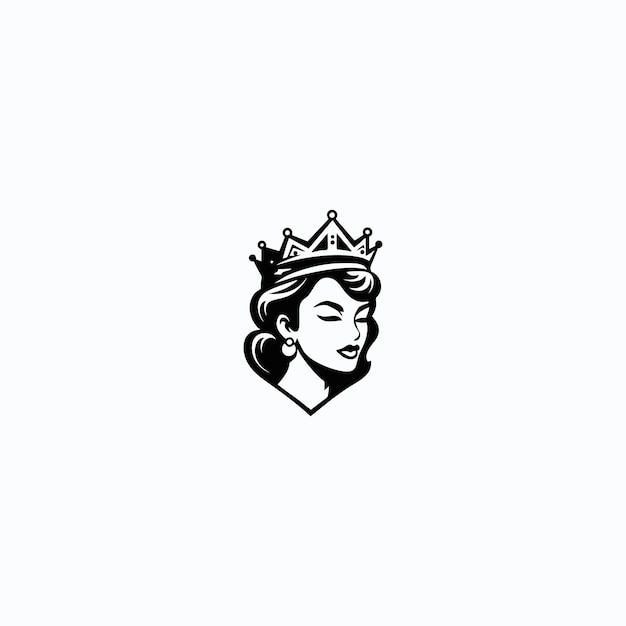 Logotipo de la reina para mujeres con concepto de corona creativa Vector