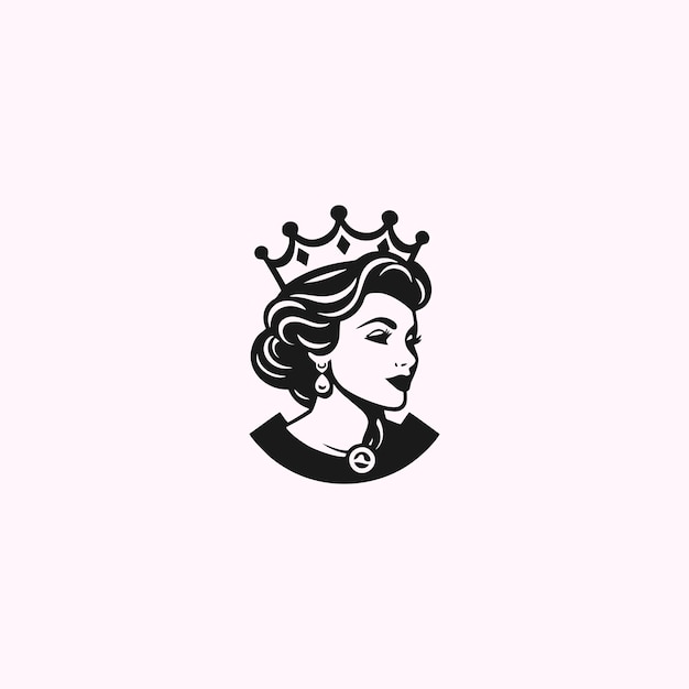 Logotipo de la reina para mujeres con concepto de corona creativa Vector