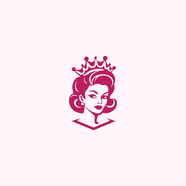 Logotipo de la reina para mujeres con concepto de corona creativa Vector