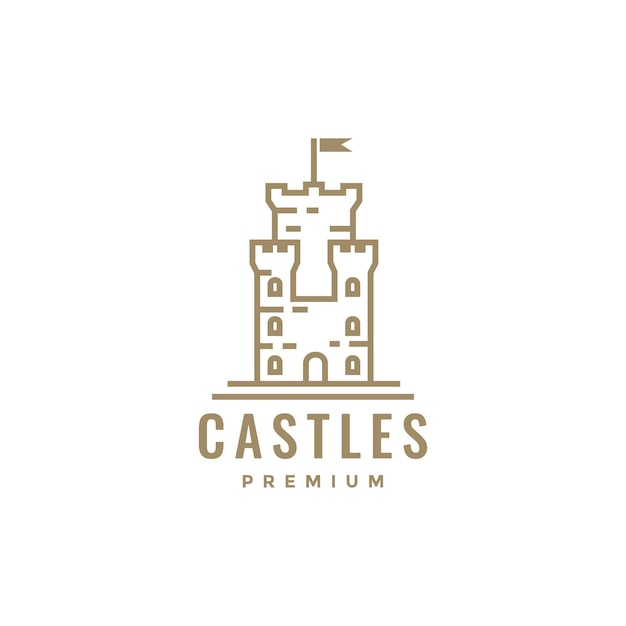 Logotipo del reino del castillo minimalista hipster