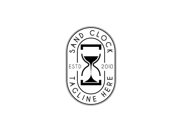 Logotipo de reloj de arena diseño de ilustración vectorial logotipo simple para la marca de la compañía negocio de la tienda