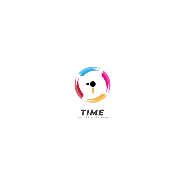 Vector logotipo reloj cronómetro hora ilustración del logotipo diseño simple sobre fondo blanco