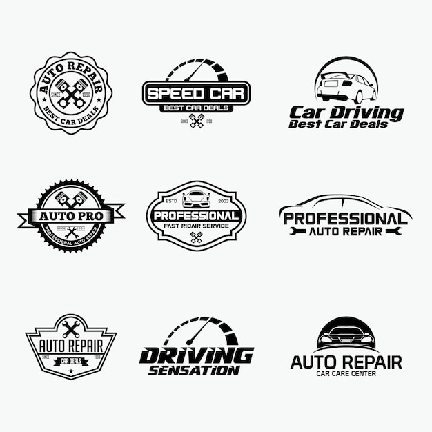 Vector logotipo de reparación de automóviles