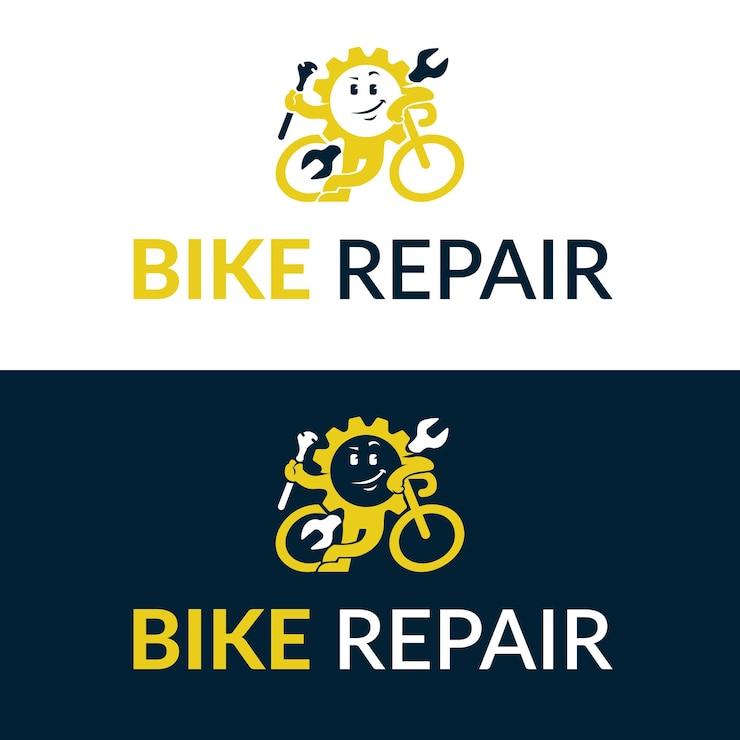 Vector logotipo de reparación de bicicletas