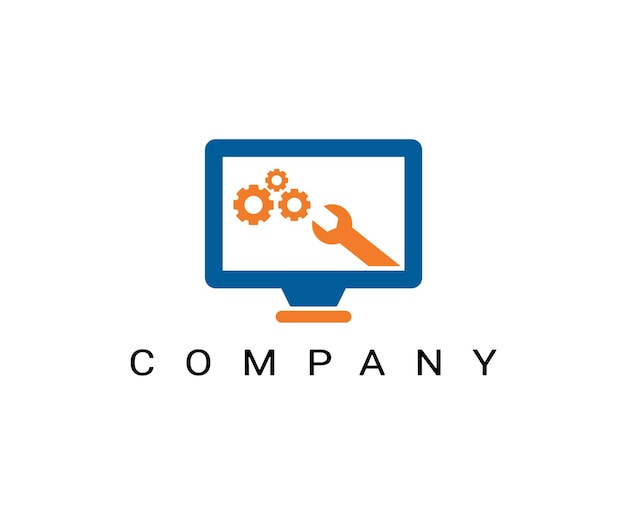 Logotipo de reparación de computadoras Plantilla de logotipo de reparación de PC