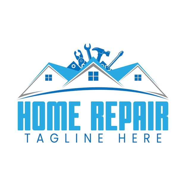un logotipo de reparación de hogar que dice reparación de casa en él