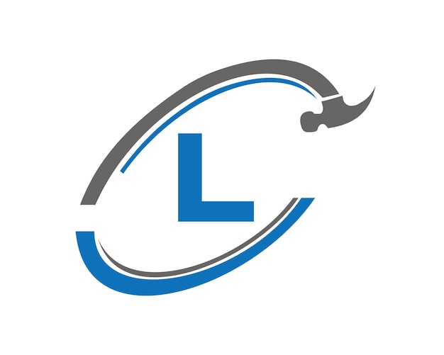 Logotipo de reparación del hogar con vector de la letra L Logotipo de construcción del hogar con concepto de reparación de la letra L