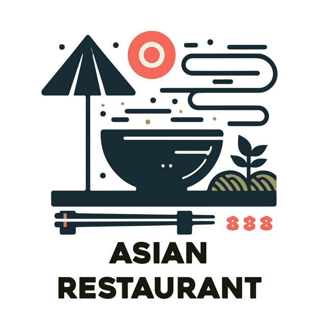 Vector el logotipo del restaurante asiático