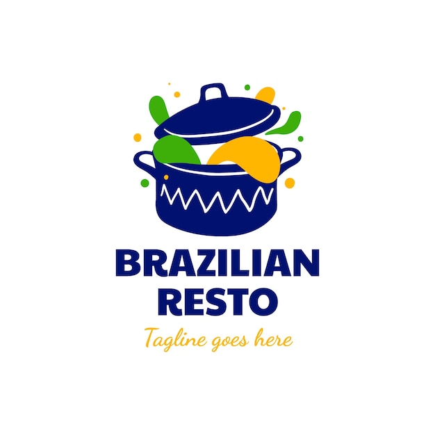 Vector logotipo de restaurante brasileño dibujado a mano