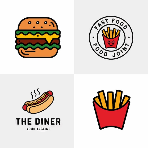 un logotipo para el restaurante de hamburguesas y las hamburgueras