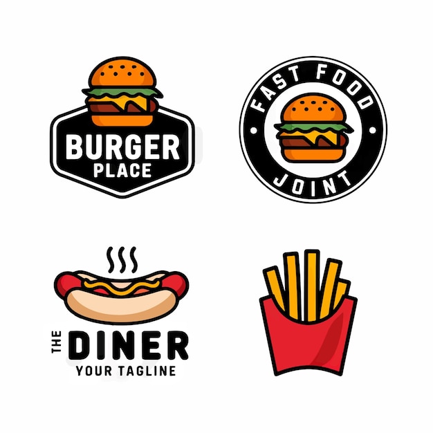 un logotipo para un restaurante de hamburguesas y un lugar de hamburgueres