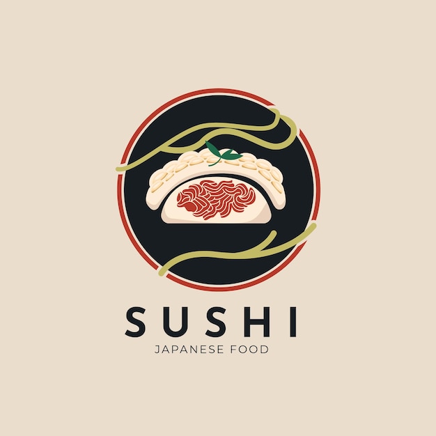 Logotipo restaurante japonés, logotipo de sushi