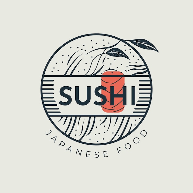 Logotipo restaurante japonés, logotipo de sushi