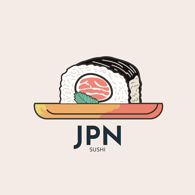 Logotipo restaurante japonés, logotipo de sushi