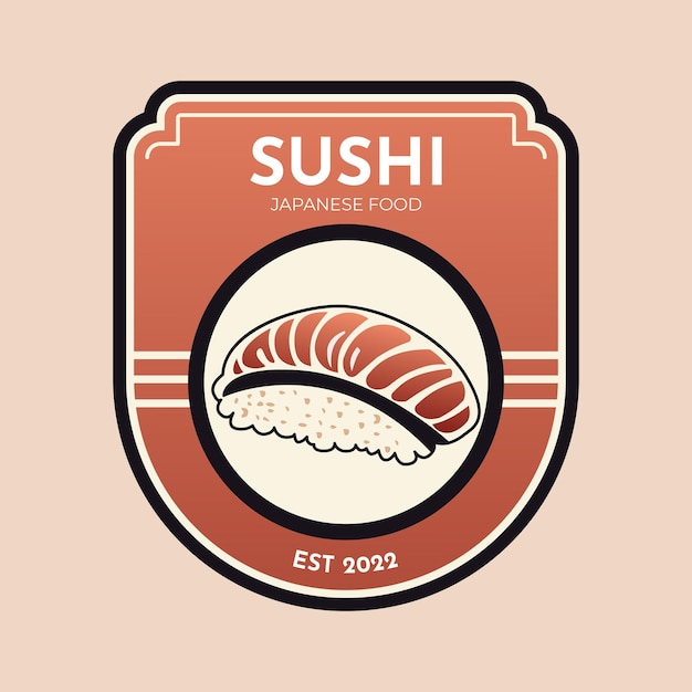 Logotipo restaurante japonés, logotipo de sushi